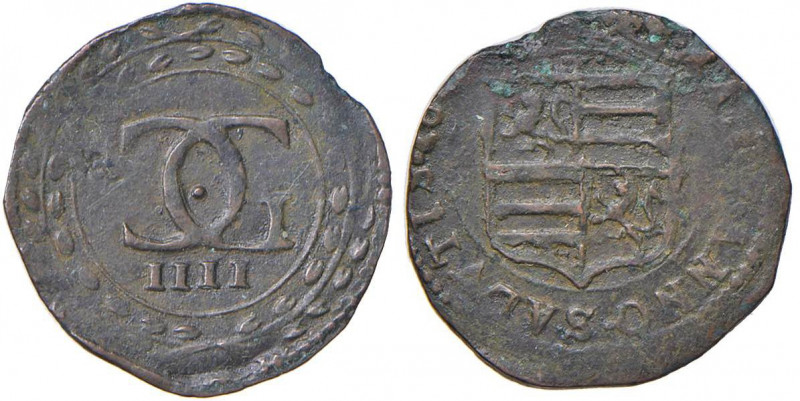 MANTOVA Assedio Austro-Spagnolo (1629-1630) 4 Soldi 1629 - MIR 672/2 CU (g 1,99)...
