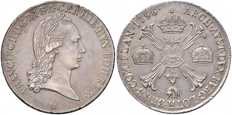 MILANO Francesco II (1792-1796) Crocione 1796 - MIR 472/5 AG (g 29,26) Piccole s...