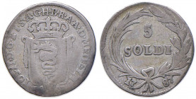 MILANO Giuseppe II (1780-1790) 5 Soldi 1787 - MIR 439/4 AG (g 1,41)
qBB