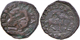NAPOLI Ferdinando II (1495-1496) Cavallo - MIR 85 CU (g 1,63) Interessante e chiara ribattitura su un'altra moneta
BB+
