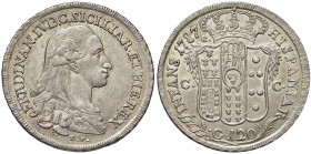 NAPOLI Ferdinando IV (1759-1799) Piastra 1787 - Magliocca 245 AG (g 27,25) Bell’esemplare dal modulo largo e dalla delicata patina
SPL