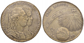 NAPOLI Ferdinando IV (1759-1816) Piastra 1791 - Magliocca 256 AG Sigillata BB+ da Ruggiero Lupo. Dorata, da montatura
BB