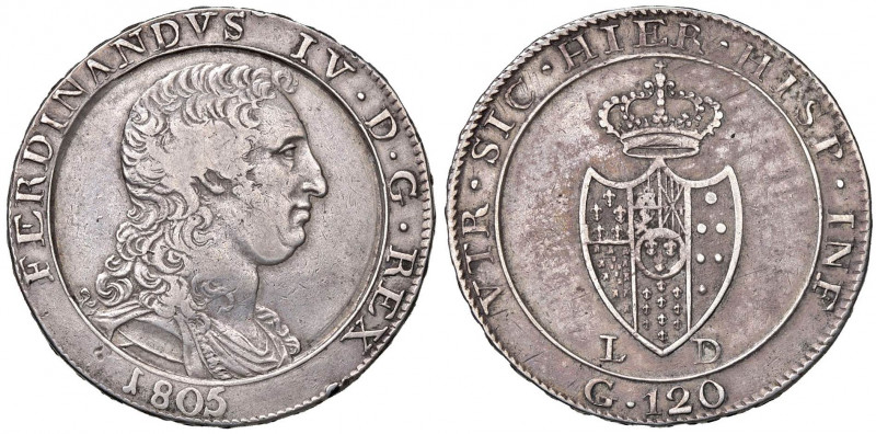 NAPOLI Ferdinando IV (1759-1816) Piastra 1808 1 della data speculare - Magliocca...