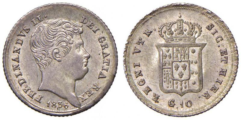 NAPOLI Ferdinando II (1830-1859) Carlino 1836 - Magliocca 632 AG (g 2,35)
qFDC