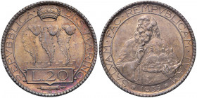 SAN MARINO 20 Lire 1935 - Gig. 5 AG (g 14,99)
qFDC/FDC