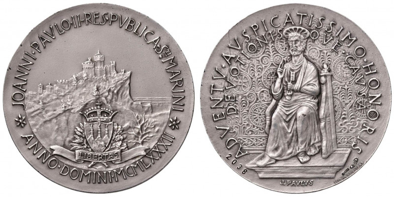 SAN MARINO Medaglia 1983 Visita di Giovanni Paolo II a San Marino - AG (g 29,89 ...