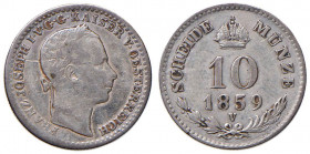 VENEZIA Francesco Giuseppe I (1848-1866) 10 Kreuzer 1859 - Gig. 107 MI (g 1,99) R
qBB