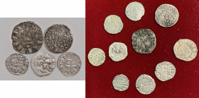 Lotto di monete medievali in argento come da foto, esemplari lucidati. Da esaminare, non si accettano resi
MB-qBB