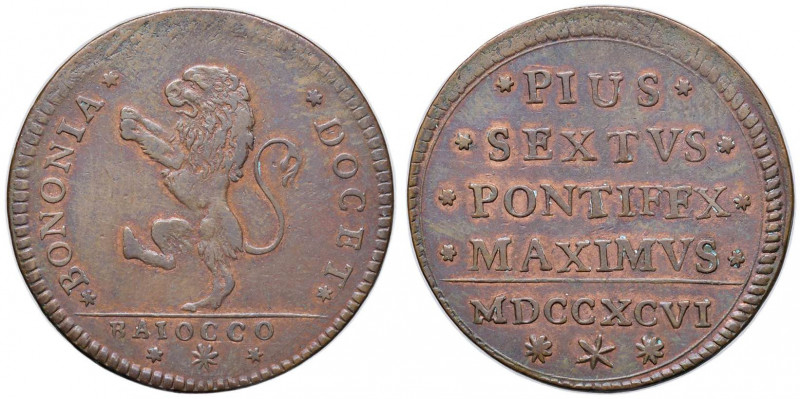 Pio IX (1775-1799) Bologna - Baiocco 1796 - Munt. 261 CU (g 10,83)
BB