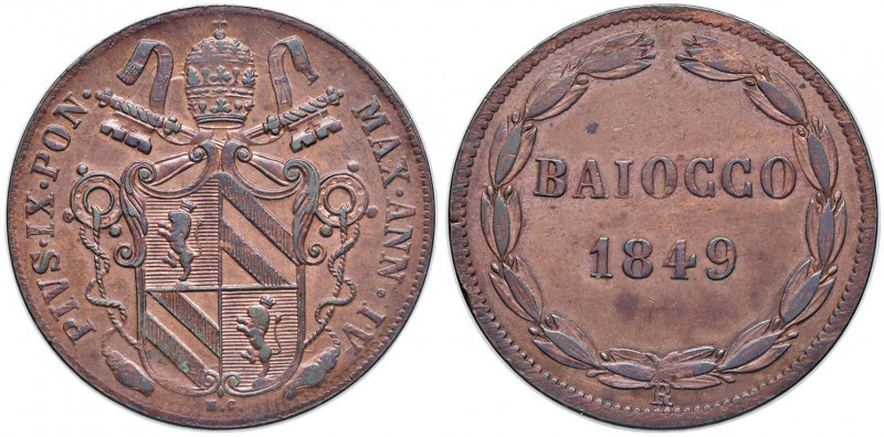 Pio IX (1846-1870) Baiocco 1849 A. IV - Nomisma 582 CU (g 10,09)
qSPL