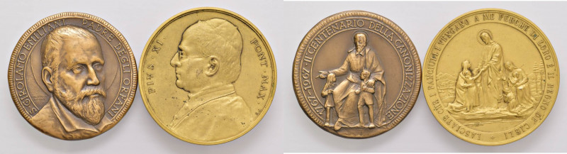 Pio XI (1922-1939) Medaglia - MD (g 43,62 - Ø 46 mm) In lotto con medaglia a S. ...