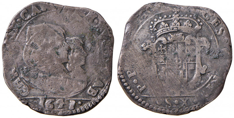 Carlo Emanuele II (reggenza, 1638-1648) Mezza lira 164 (?) - MIR (nuova edizione...