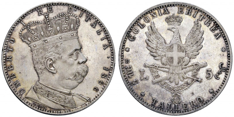 Umberto I (1878-1900) Eritrea - Tallero 1896 - Nomisma 1038 AG R Fondi leggermen...