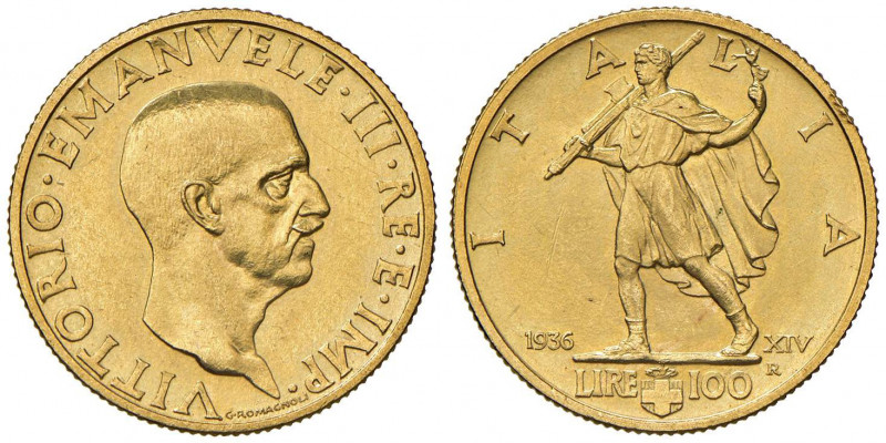 Vittorio Emanuele III (1900-1946) 100 Lire 1936 - Nomisma 1059 AU RRR Un minimo ...