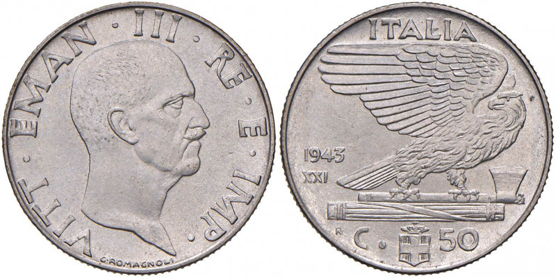 Vittorio Emanuele III (1900-1946) 50 Centesimi 1943 - Nomisma 1265 AC R
qFDC/FD...