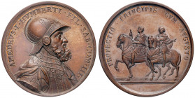 STORIA METALLICA DEI SAVOIA Medaglia Amedeo V - UdS 5 per il D/, 5a per il R/ AE (g 66,19 - Ø 52 mm)
FDC
