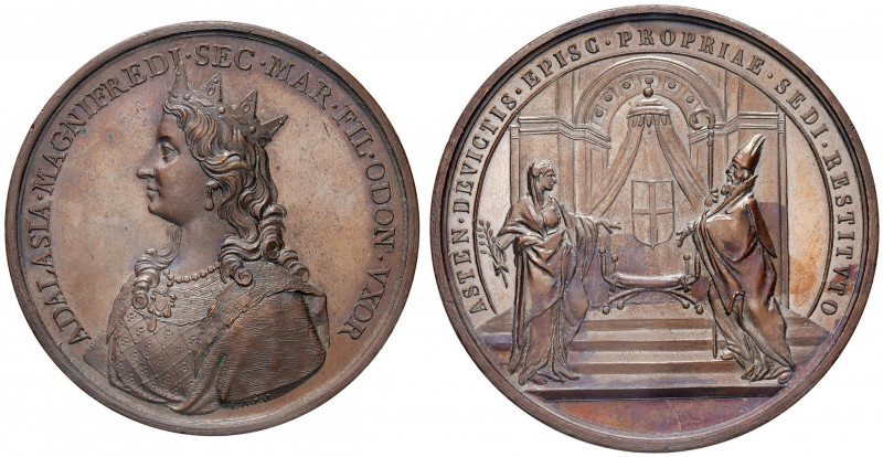 STORIA METALLICA DEI SAVOIA Medaglia Adelaide di Susa - UdS 8a AE (g 66,38 - Ø 5...