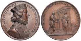 STORIA METALLICA DEI SAVOIA Medaglia Filippo II - UdS 56 AE (g 77,48 - Ø 52 mm)
FDC