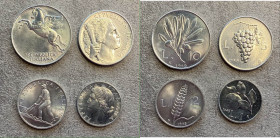 REPUBBLICA ITALIANA (1946-) Serie 1949 - IT Lotto di quattro monete. Il 5 lire lucidato
SPL-FDC