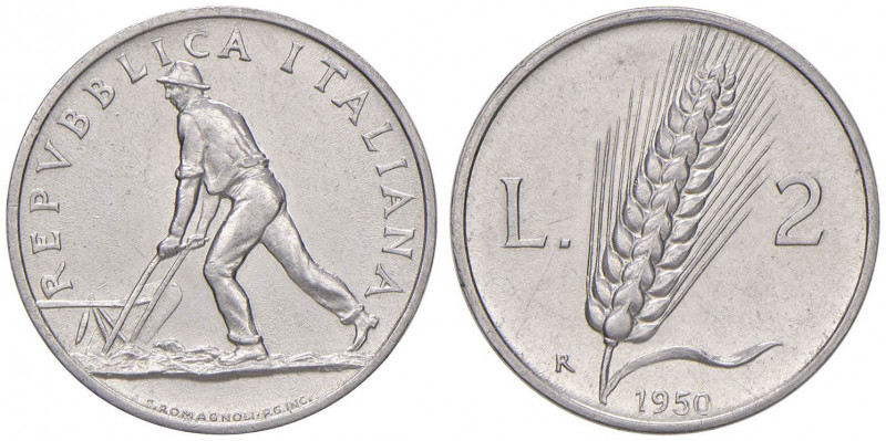 REPUBBLICA ITALIANA (1946-) 2 Lire 1950 - IT Leggermente lucidata
FDC