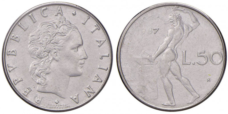 REPUBBLICA ITALIANA (1946-) 50 Lire 1987 - AC Sigillato 198 della data mancanti ...