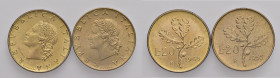REPUBBLICA ITALIANA (1946-) 20 Lire 1957 e 1968 - Lotto di due monete come da foto. Il 1957 variante gamba larga
SPL-FDC