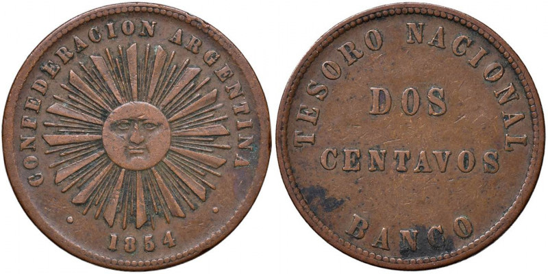 ARGENTINA Confederacion 2 Centavos 1854 - KM 24 CU (g 9,95)
qBB/BB