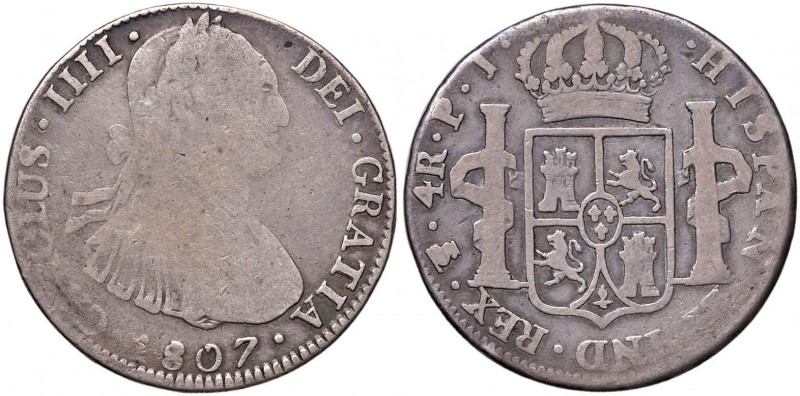 BOLIVIA Carlos IV (1788-1808) 4 Reales 1807 - KM 72 AG (g 12,79)
MB/qBB