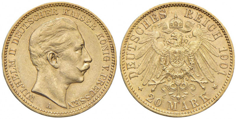 GERMANIA Prussia Guglielmo II (1888-1918) 20 Marchi 1901 - Fr. 3831 AU (g 7,94)...