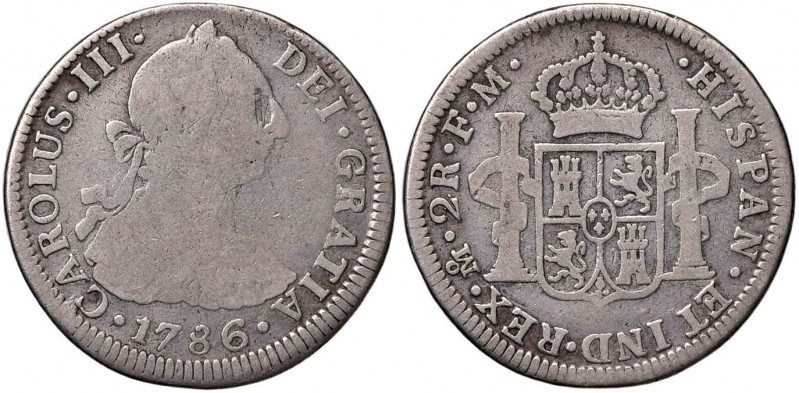 MESSICO Carlo III (1759-1788) 2 Reales 1786 FM - KM 88 AG (g 6,23)
qBB