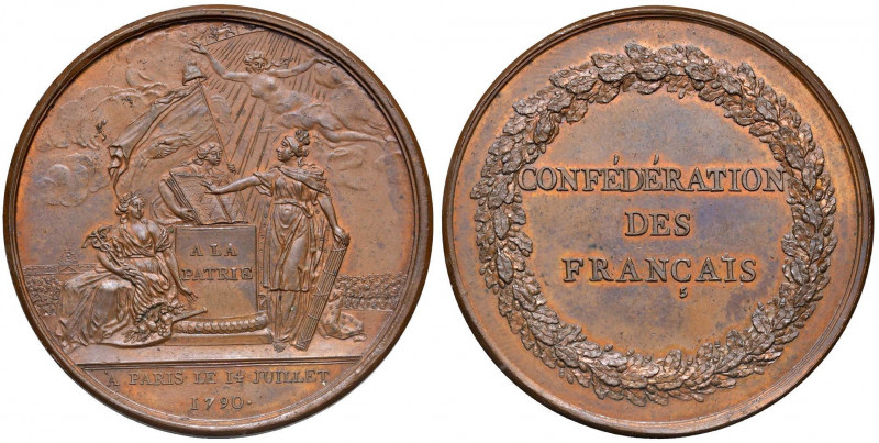 FRANCIA Medaglia 1790 Confederazione dei francesi - AE (g 31,70 - Ø 40 mm) Conse...