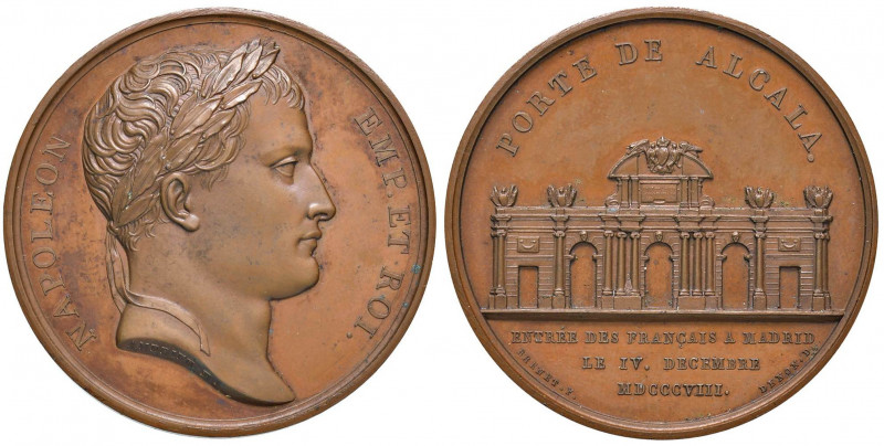 MEDAGLIE NAPOLEONICHE Medaglia 1808 PORTE DE ALCALA / ENTRÉE DES FRANÇAIS A MADR...