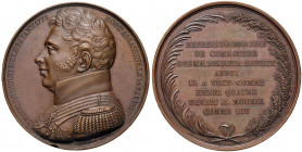 FRANCIA Luigi XVIII (1814-1824) Medaglia 1820 A Carlo Ferdinando di Borbone, duc de Berry (1778-1820) - Opus: Caque - AE (g 68,00 - Ø 50 mm) Colpo al ...