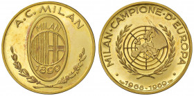 Medaglia Milan Campione d’Europa 1969 - AU (g 20,00 marcato 900 - Ø 31 mm)
FS