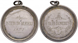 Medaglia Istituto Alfieri premio con dedica incisa 1897 - AG (g 16,08 - Ø 40 mm) Graffi
BB
