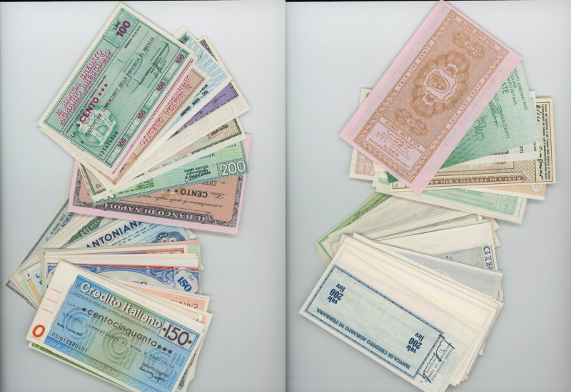 MINIASSEGNI 30 serie complete tipologiche fior di stampa di 30 banche differenti...