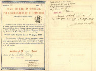 Banca dell’Italia centrale per l’agricoltura e il commercio - Pistoia 25/10/1921 (certif. N. 336 di 2 azioni)
SPL