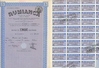 Rumianca spa - Torino 1° settembre 1950 (certif. 03033191-95 per 5 azioni)
SPL