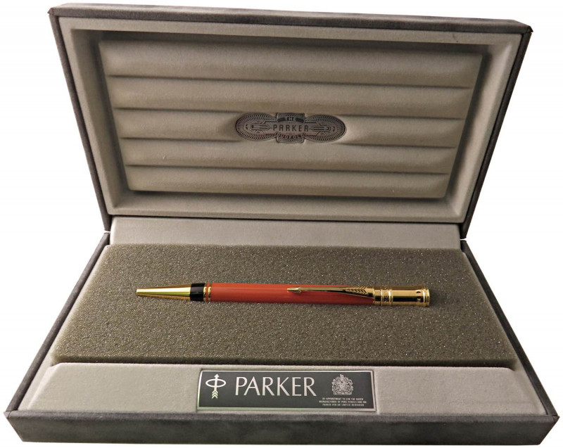 PARKER Penna a sfera “Ballpen” - Corpo della penna in resina arancione, finiture...