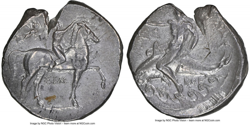 CALABRIA. Tarentum. Ca. 332-302 BC. AR stater or didrachm (23mm, 1h). NGC Choice...