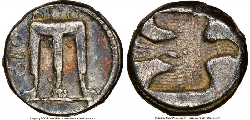 BRUTTIUM. Croton. Ca. 480-430 BC. AR stater or nomos (17mm, 7.64 gm, 1h). NGC Ch...