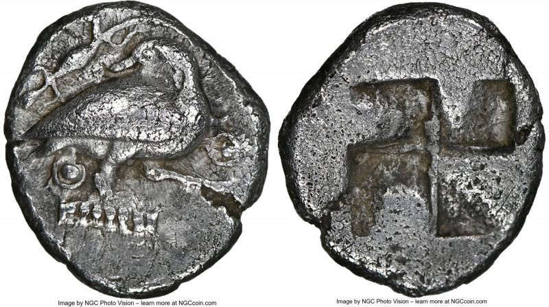 MACEDON. Eion. Ca. 500-450 BC. AR diobol (11mm). NGC XF. Ca. 480-470 BC. Goose, ...