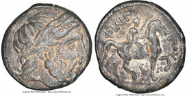 MACEDONIAN KINGDOM. Philip II (359-336 BC). AR tetradrachm (23mm, 14.08 gm, 5h). NGC Choice VF 4/5 - 2/5, test cut. Posthumous issue of Amphipolis, 32...
