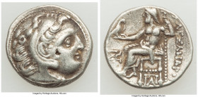 MACEDONIAN KINGDOM. Alexander III the Great (336-323 BC). AR drachm (18mm, 4.15 gm, 10h). VF, punch mark. Posthumous issue of 'Colophon', ca. 319-310 ...