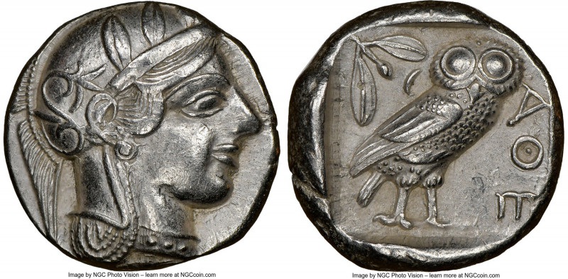 ATTICA. Athens. Ca. 440-404 BC. AR tetradrachm (23mm, 17.09 gm, 1h). NGC AU 5/5 ...