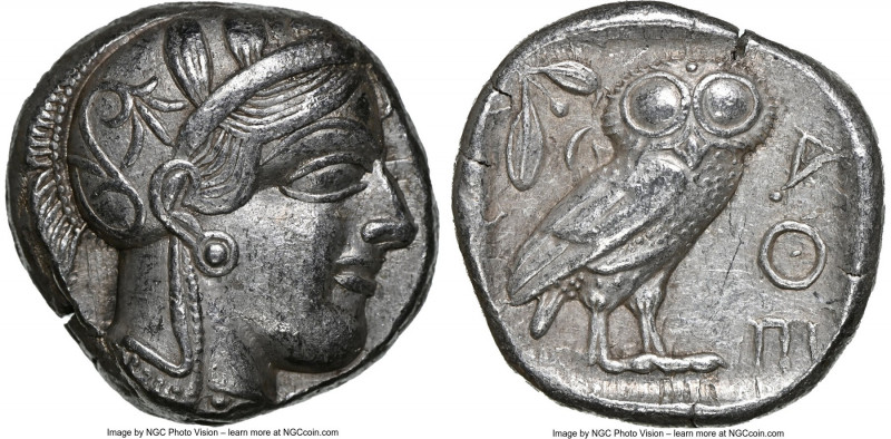 ATTICA. Athens. Ca. 440-404 BC. AR tetradrachm (23mm, 17.15 gm, 4h). NGC Choice ...