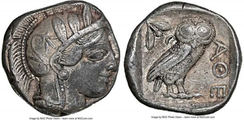 ATTICA. Athens. Ca. 440-404 BC. AR tetradrachm (24mm, 17.13 gm, 7h). NGC Choice ...