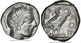 ATTICA. Athens. Ca. 440-404 BC. AR tetradrachm (22mm, 17.16 gm, 10h). NGC Choice VF 4/5 - 4/5. Mid-mass coinage issue. Head of Athena right, wearing e...