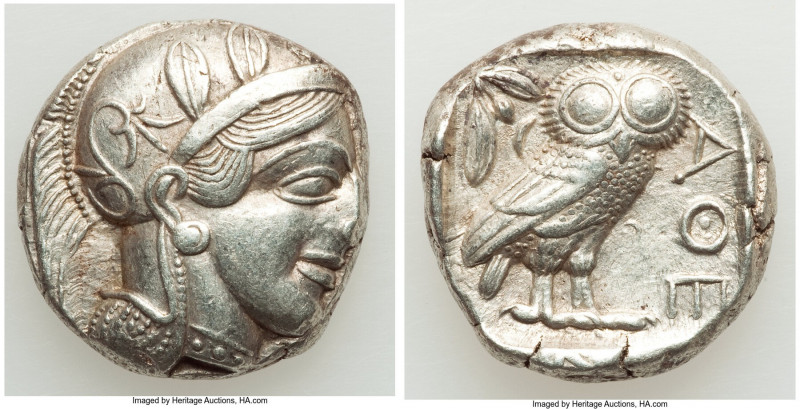 ATTICA. Athens. Ca. 440-404 BC. AR tetradrachm (24mm, 17.19 gm, 12h). Choice XF....