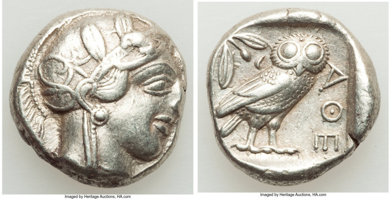 ATTICA. Athens. Ca. 440-404 BC. AR tetradrachm (24mm, 17.18 gm, 12h). XF. Mid-ma...
